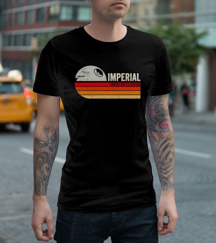 Star Wars Imperial Orbital Battle Station Death Star Sunset T-Shirt