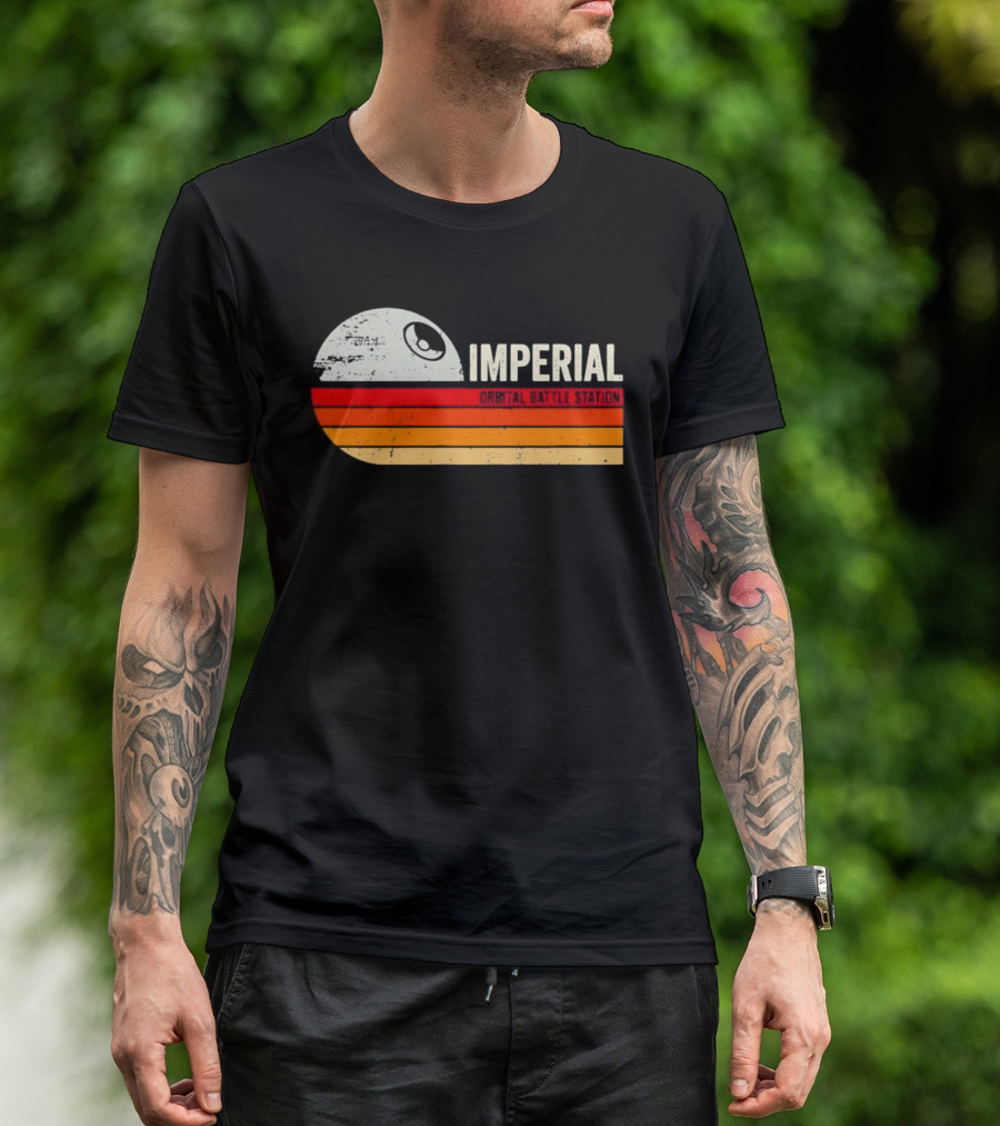 Star Wars Imperial Orbital Battle Station Death Star Sunset T-Shirt