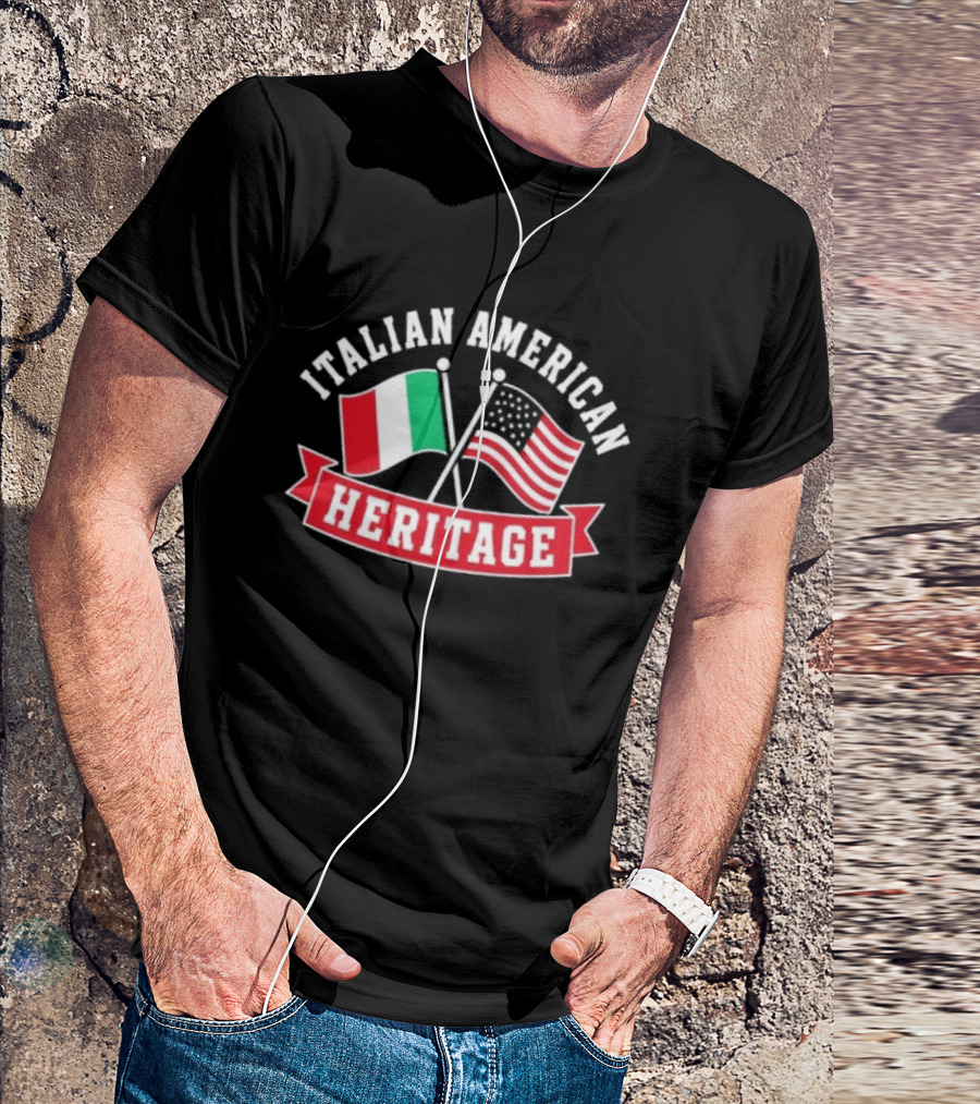 Italian American Heritage Flags United: Celebrating Cultural Pride T-Shirt