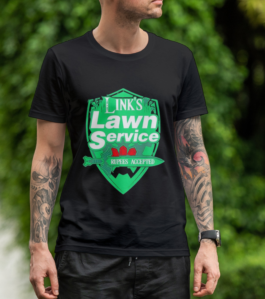 Link's Lawn Service Rupees Accepted The Legend Of Zelda Master Sword T-Shirt