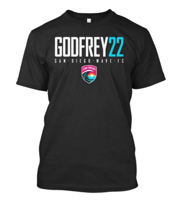 San Diego Wave FC Godfrey 22 Soccer Player Team NWSL T-Shirt