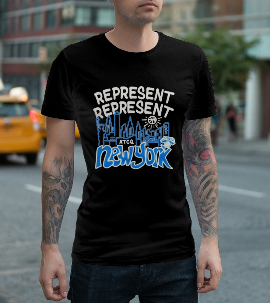 Represent Represent New York Knicks ATCQ NBA Basketball T-Shirt