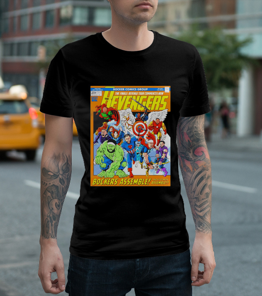 New York Knicks Bocker Comics Finals Revenge Tour Bockers Assemble T-Shirt