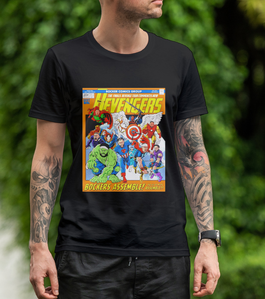 New York Knicks Bocker Comics Finals Revenge Tour Bockers Assemble T-Shirt