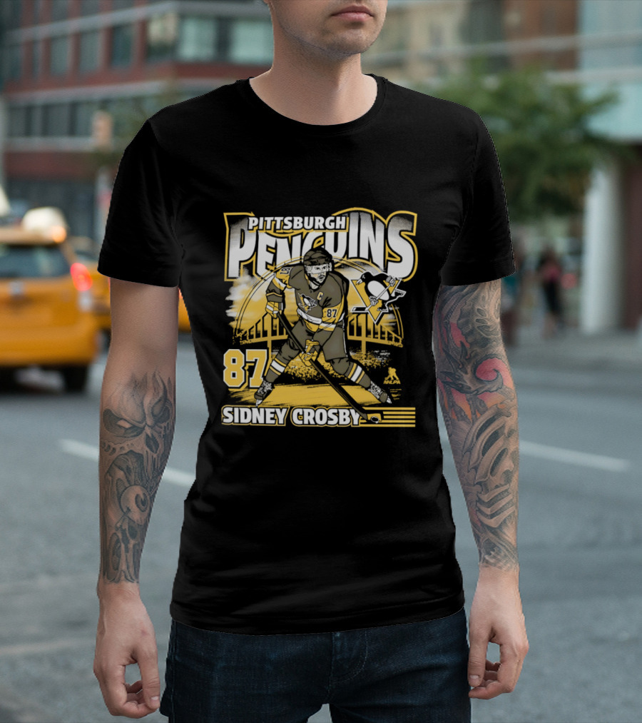 Sidney Crosby 87 Pittsburgh Penguins Player Bridge T-Shirt