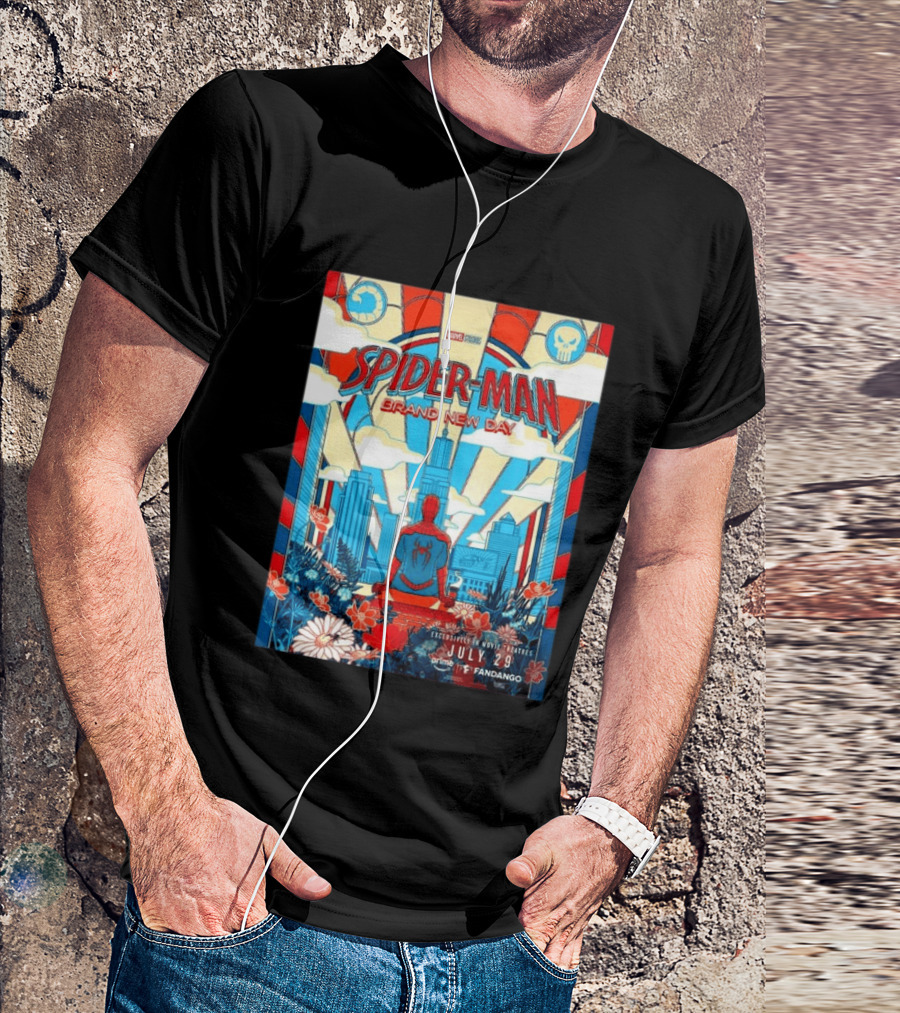 Spider Man Brand New Day Exclusive Movie Theaters July 29 Prime Fandango T-Shirt