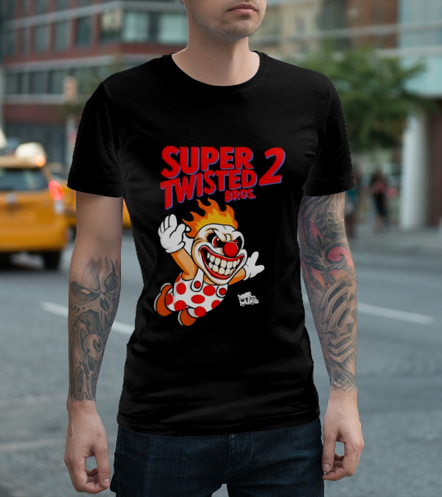 Super Twisted 2 Bros Sweet Tooth Twisted Metal Video Game Mashup T-Shirt
