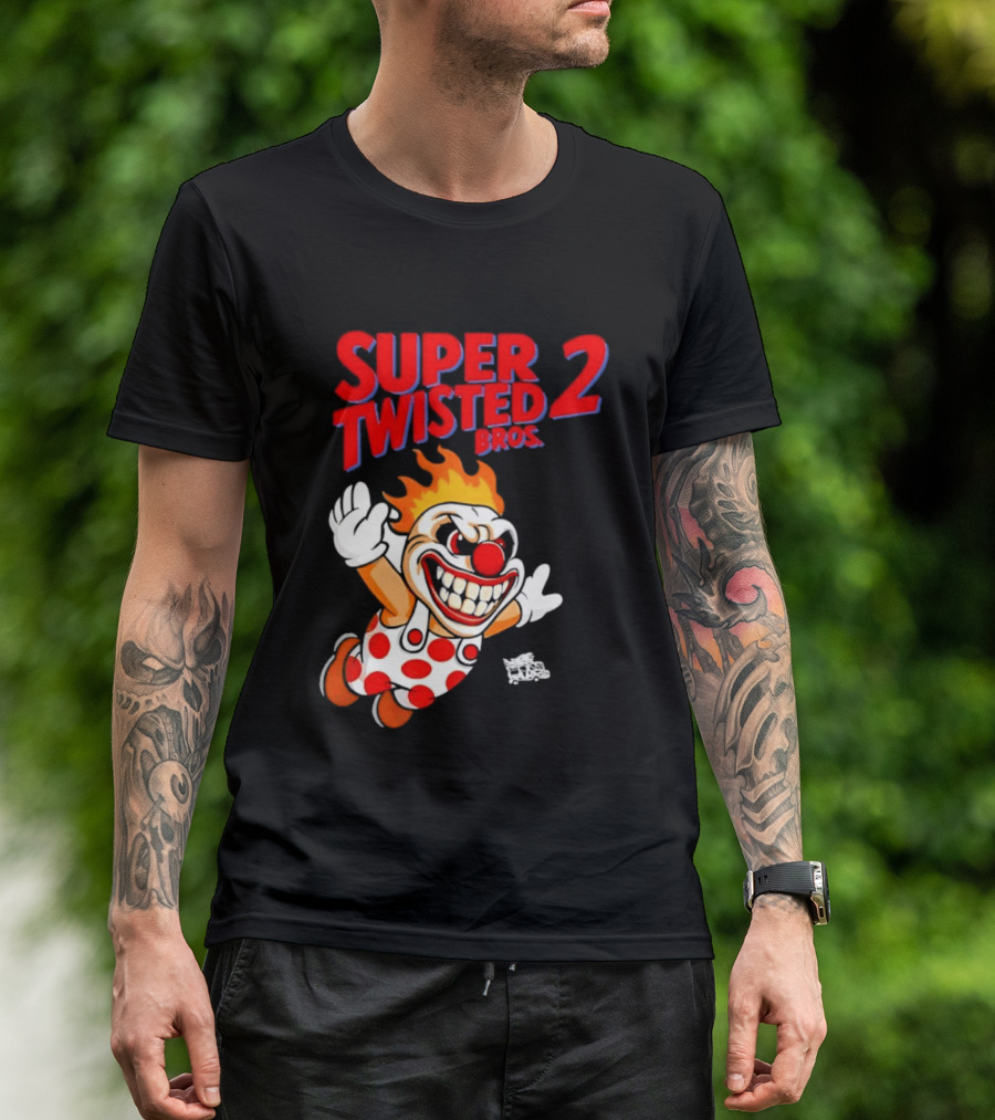 Super Twisted 2 Bros Sweet Tooth Twisted Metal Video Game Mashup T-Shirt
