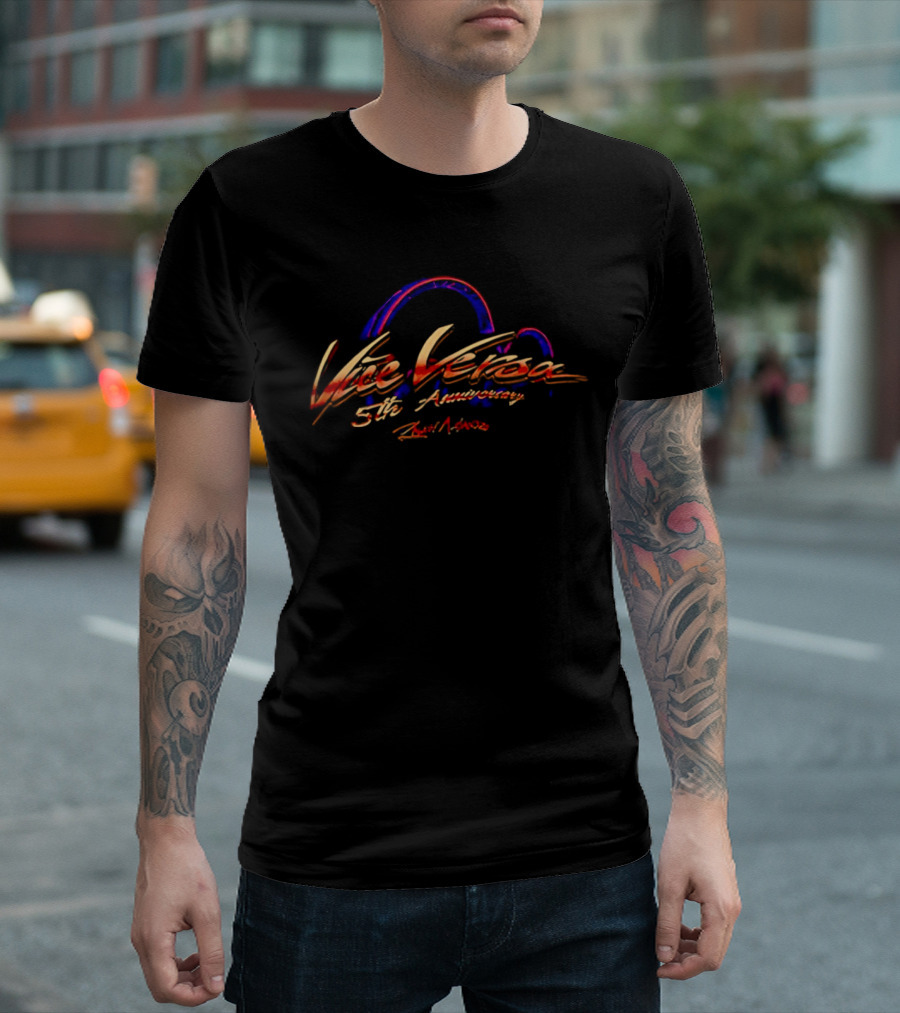 Vice Versa 5th Anniversary Youth Records Music Band Colorful Brushstroke T-Shirt