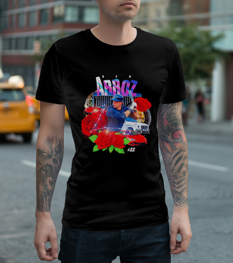 Ben Arroz Baseball Player Luxury Cars Roses #22 T-Shirt