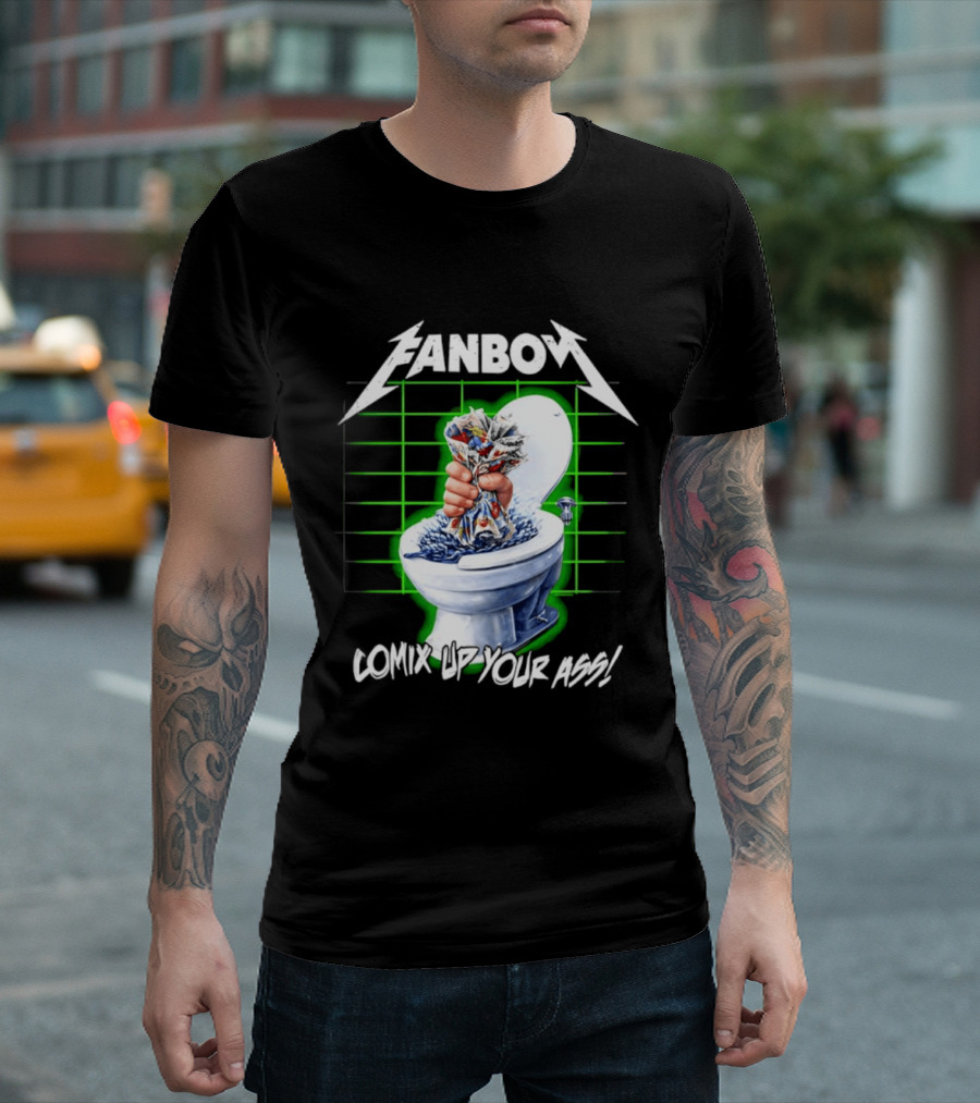 FANBOY Comix Up Your Ass Toilet Hand Print T-Shirt
