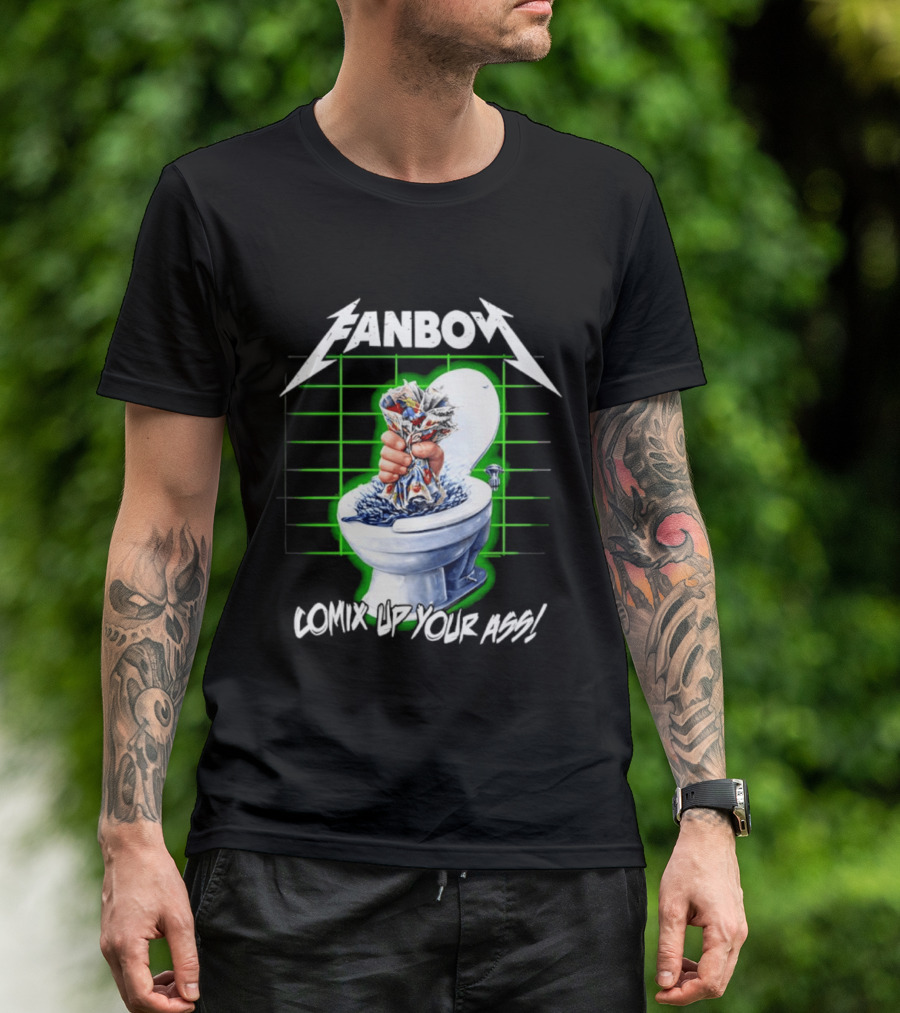 FANBOY Comix Up Your Ass Toilet Hand Print T-Shirt