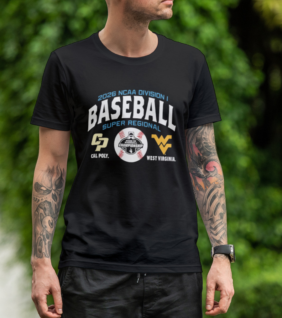 2026 NCAA Division I Baseball Super Regional Cal Poly West Virginia T-Shirt