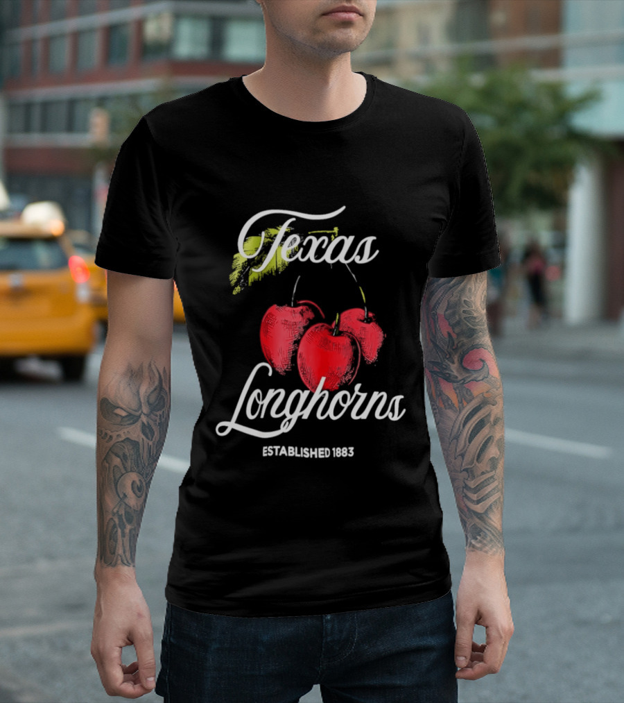 Texas Longhorns Cherry Established 1883 Montauk T-Shirt