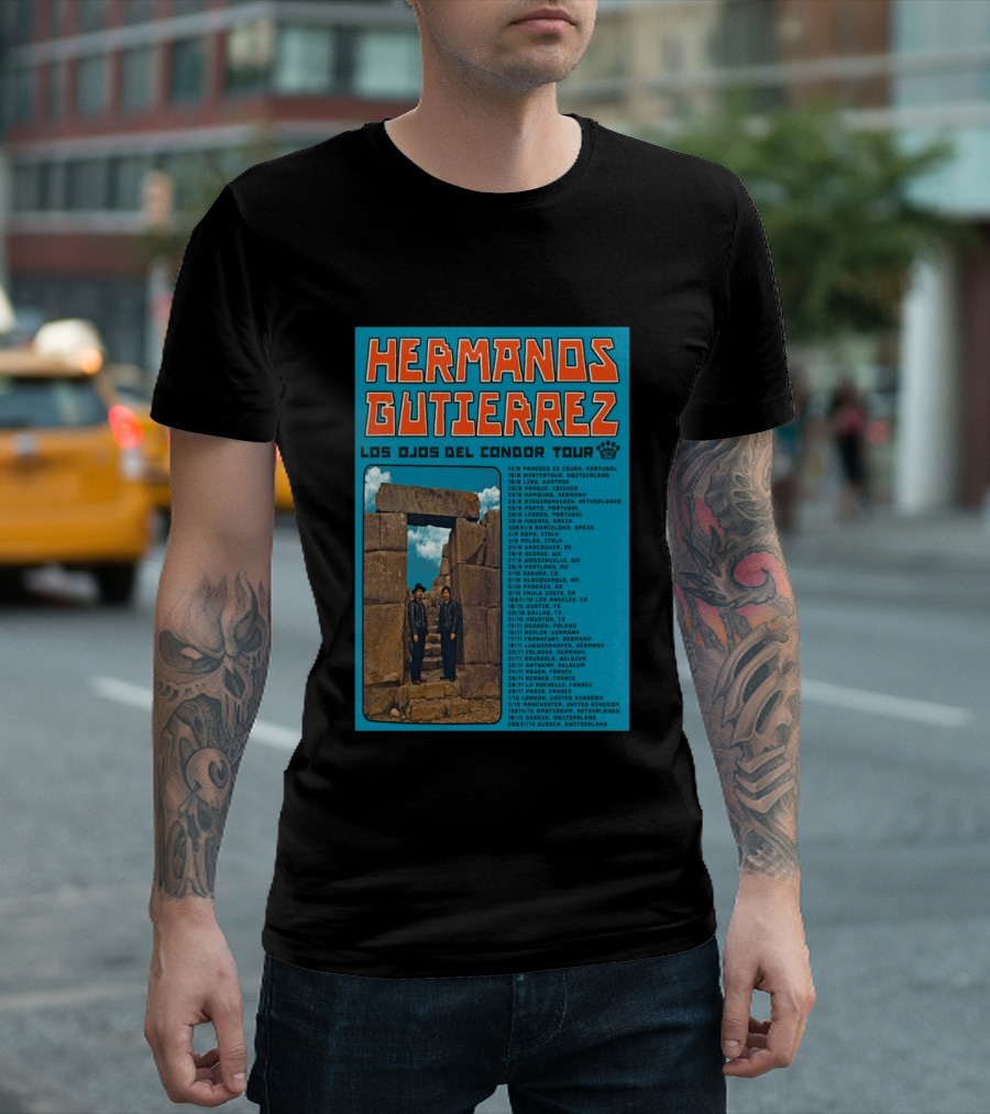 Hermanos Gutierrez Los Ojos Del Condor Tour 2026 Portugal Switzerland Germany Netherlands Spain USA Mexico Canada T-Shirt