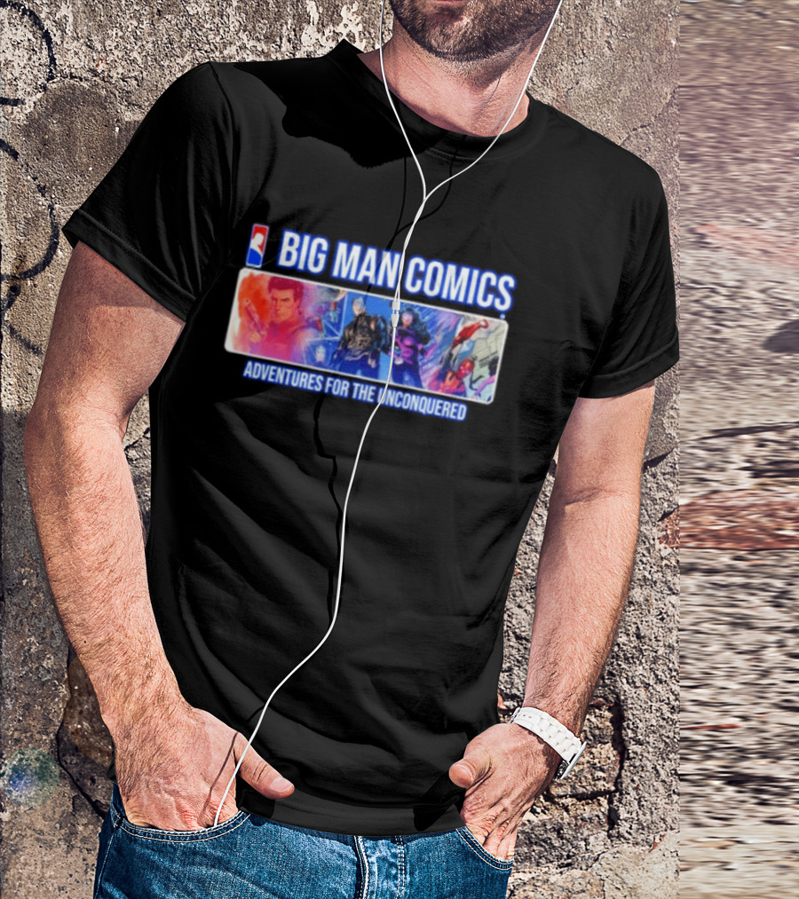 Big Man Comics Adventures For The Unconquered Dean Cain Action Heroes T-Shirt