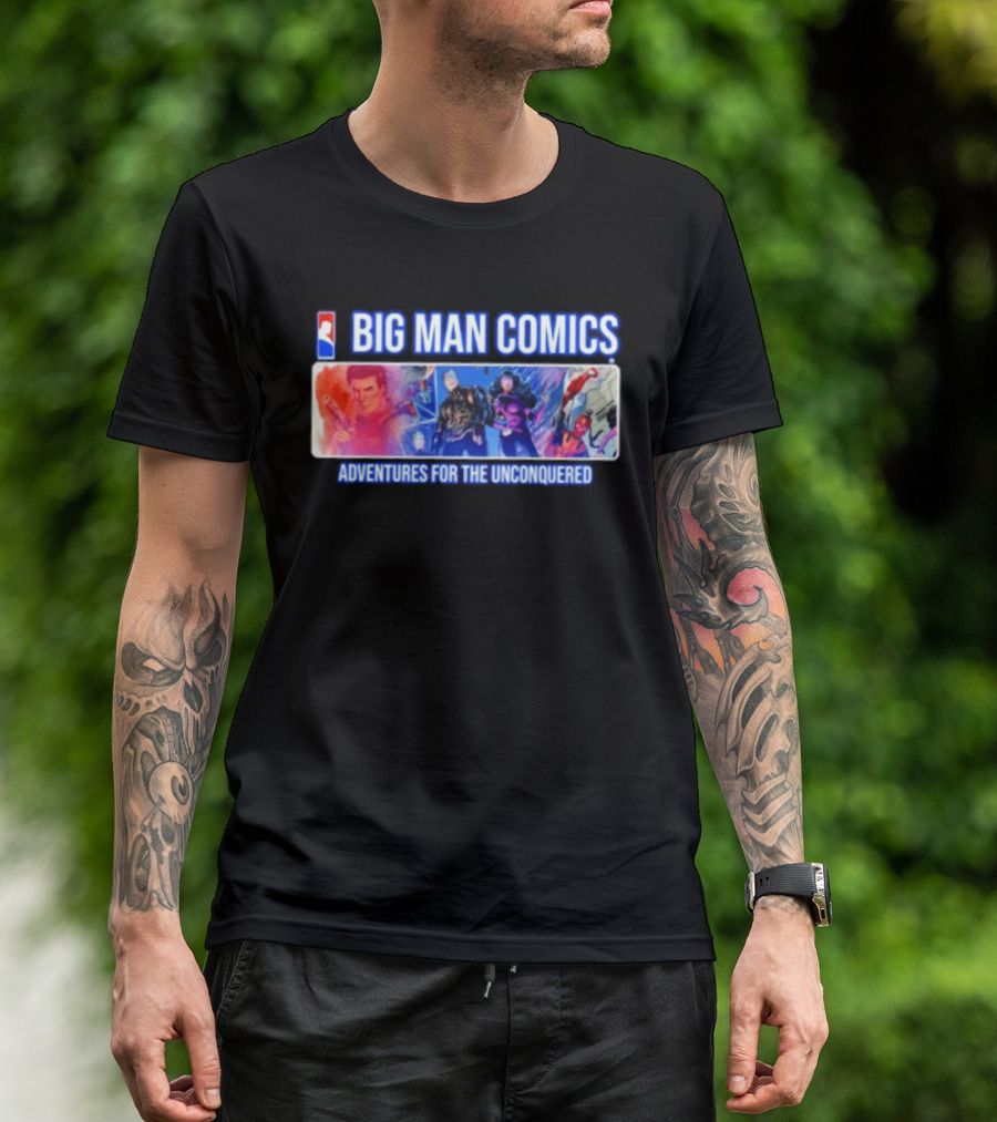 Big Man Comics Adventures For The Unconquered Dean Cain Action Heroes T-Shirt
