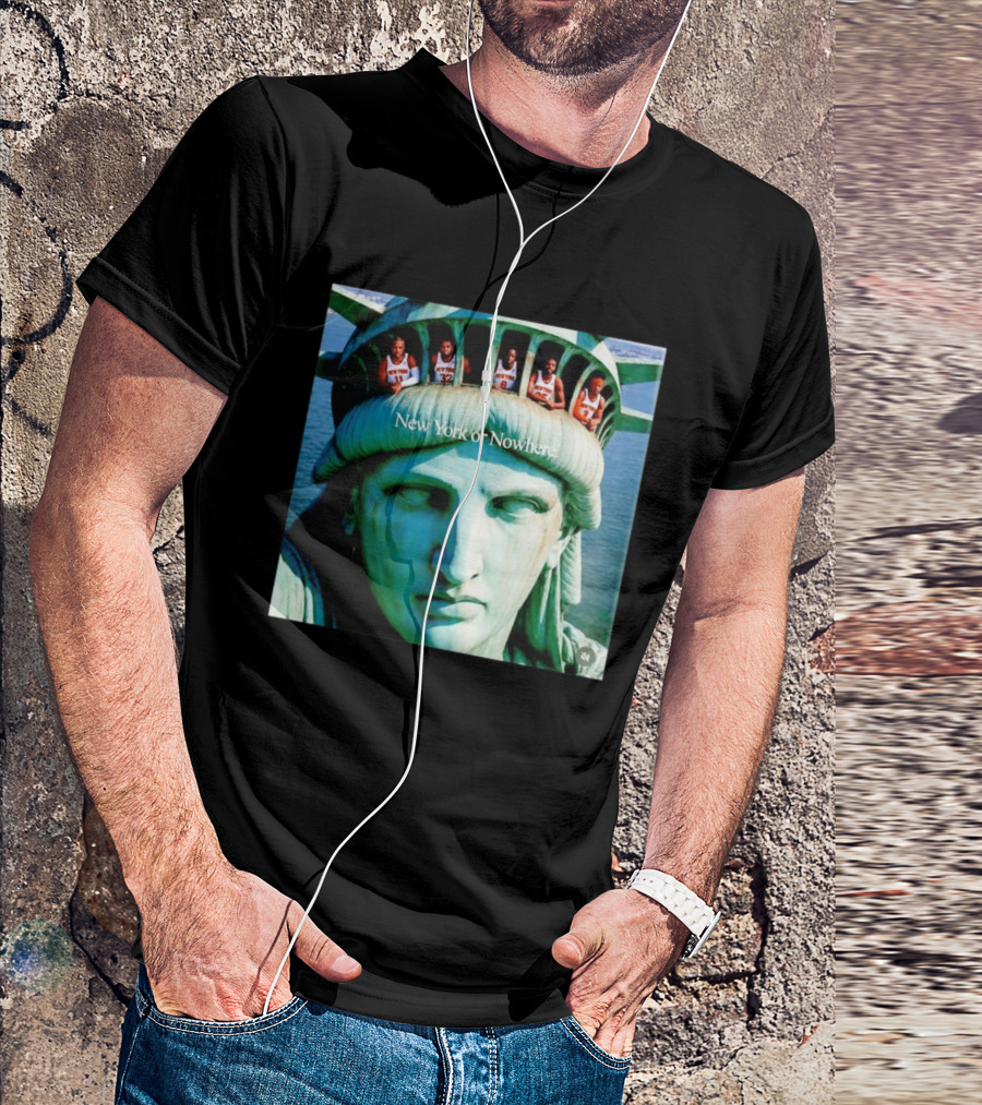 New York Knicks Jalen Brunson Karl Anthony Towns OG Anunoby Mikal Bridges Josh Hart Statue Of Liberty New York Or Nowhere T-Shirt