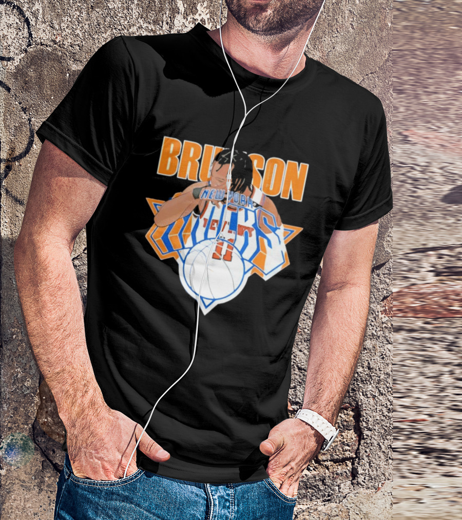 Jalen Brunson New York Knicks 11 Caricature Basketball T-Shirt