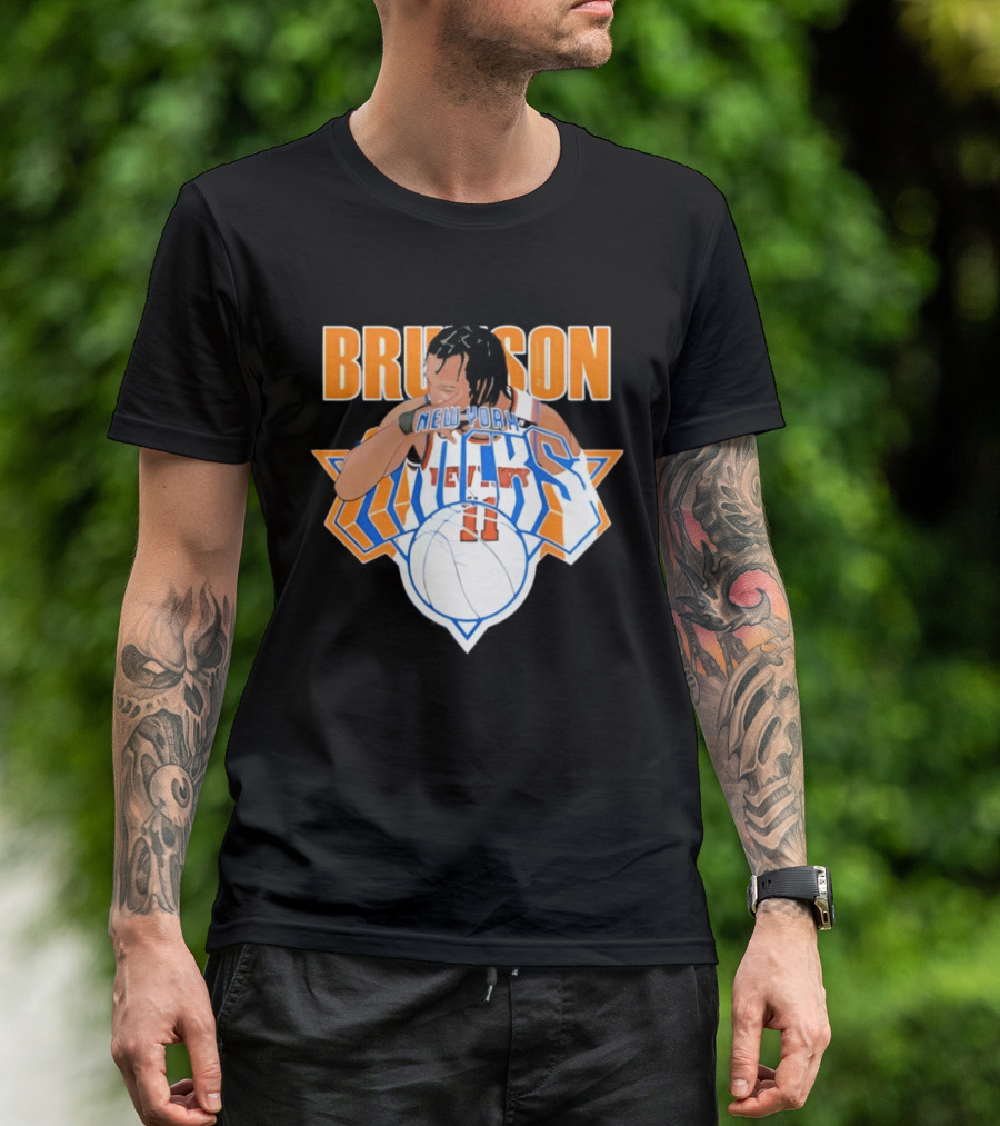 Jalen Brunson New York Knicks 11 Caricature Basketball T-Shirt