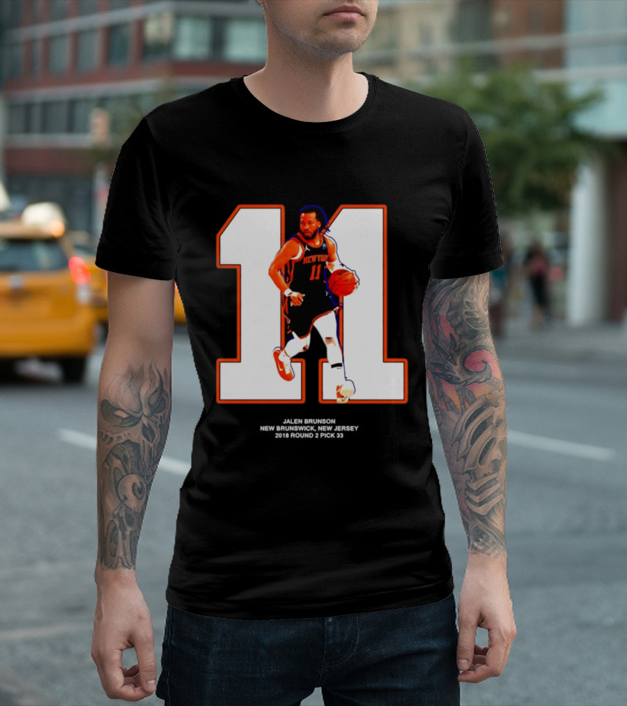 New York Knicks Jalen Brunson Number 11 New Brunswick Basketball T-Shirt