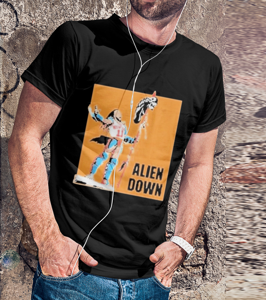 Jalen Brunson Knicks 11 Alien Down Spurs Wemby T-Shirt