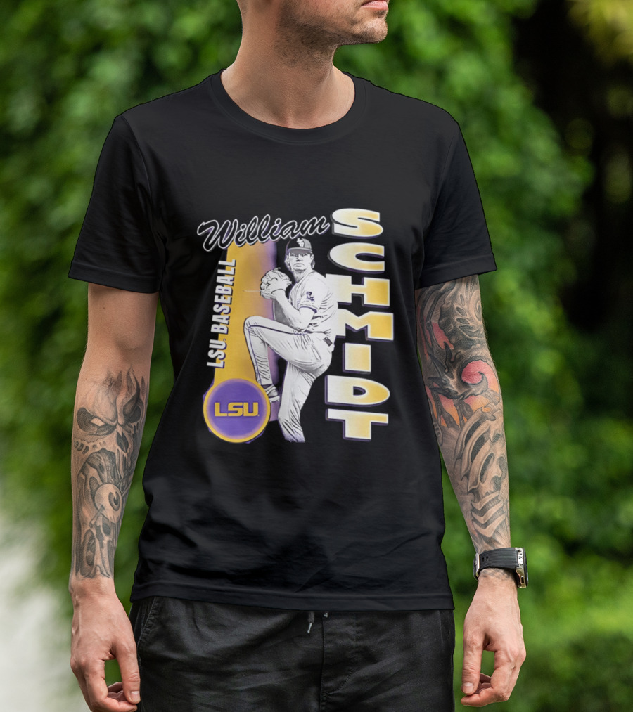 LSU Baseball William Schmidt Pitching Pose T-Shirt