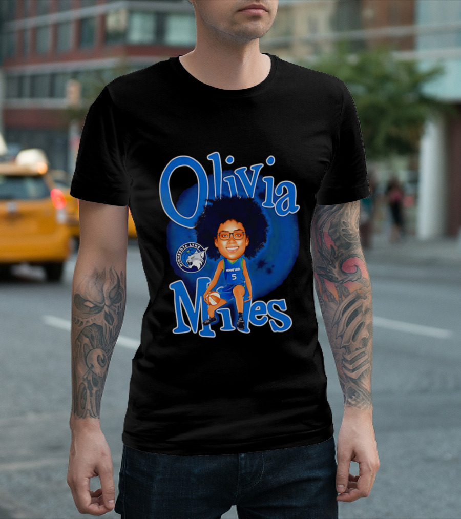 Olivia Miles Minnesota Lynx Basketball Player Caricature T-Shirt