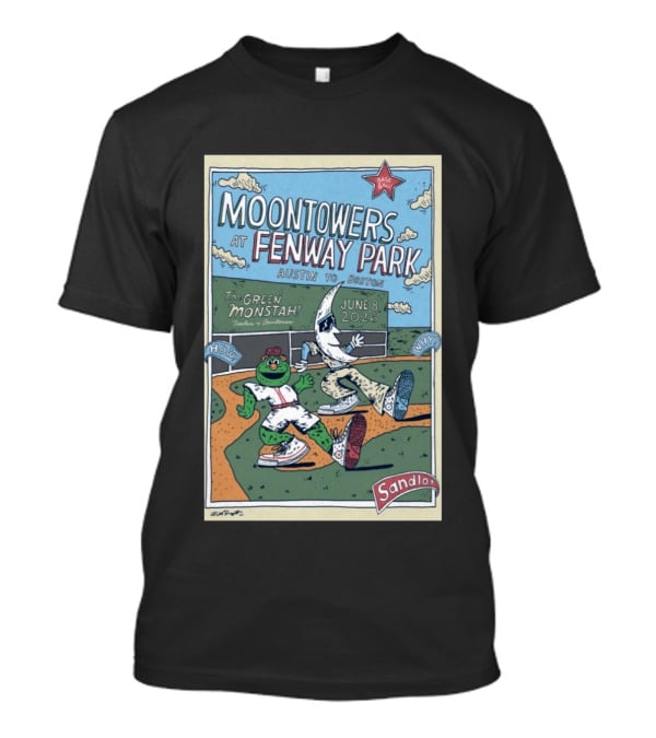 Moontowers At Fenway Park June 8 2026 Austin To Boston The Green Monstah Sandlot T-Shirt