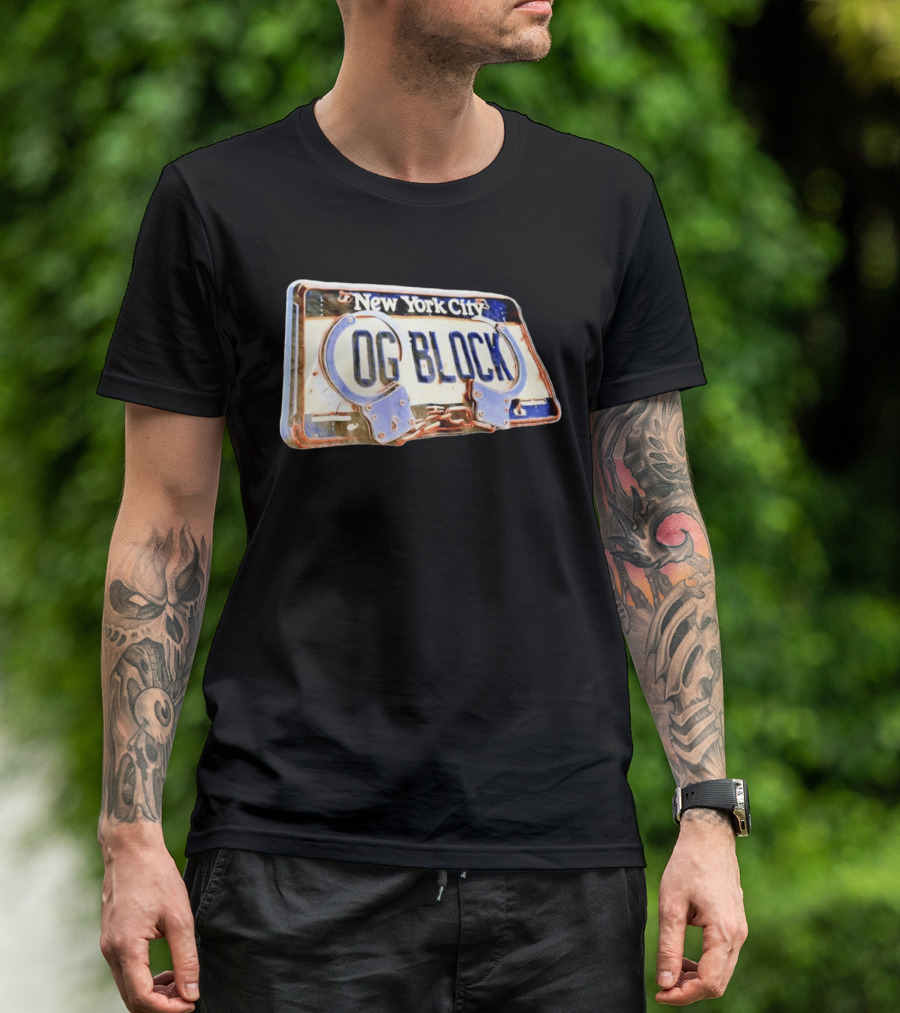 New York City OG Block License Plate Handcuffs T-Shirt