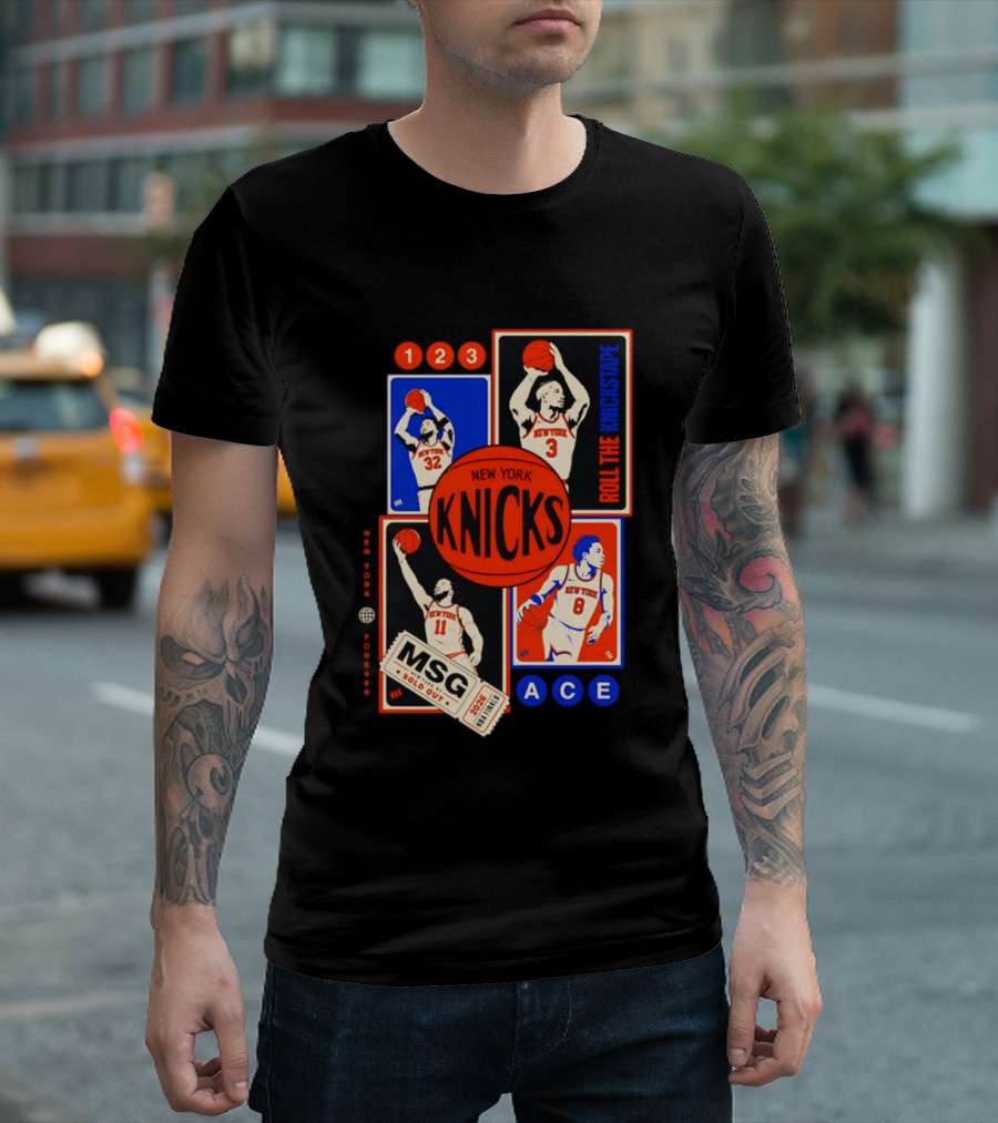 New York Knicks Roll The Knickstape MSG Ace 123 T-Shirt