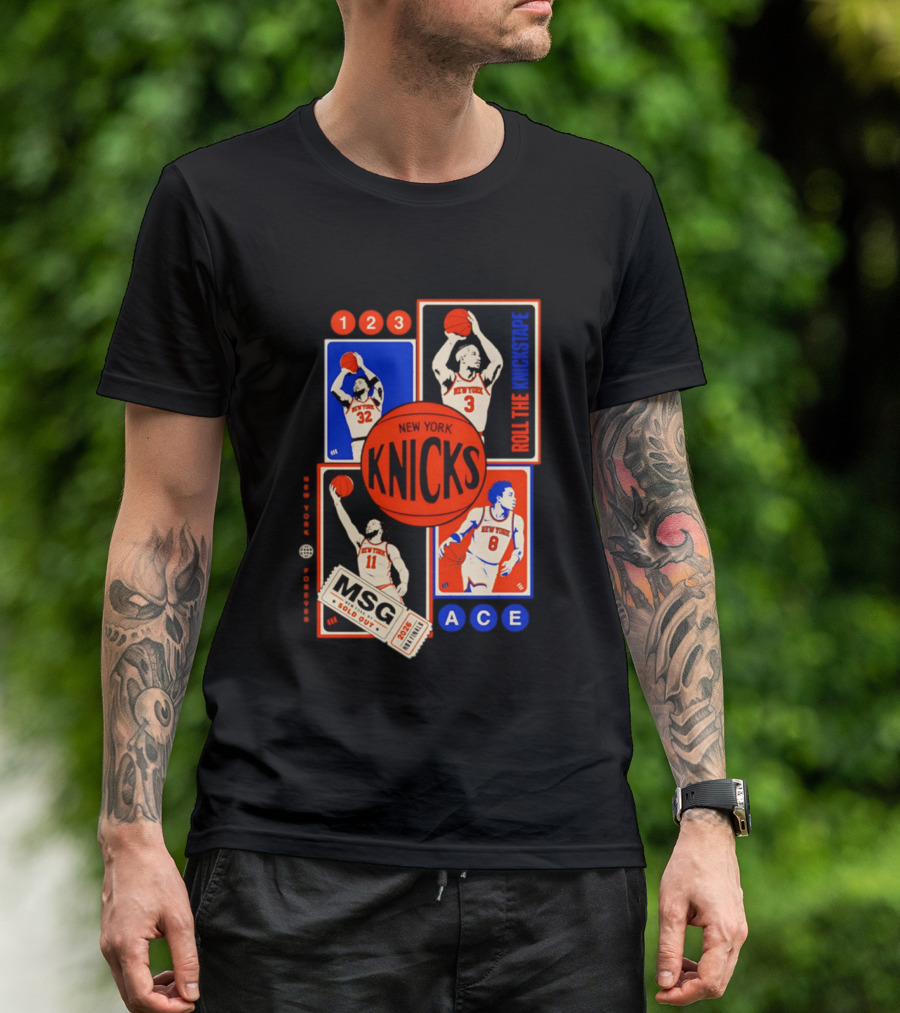 New York Knicks Roll The Knickstape MSG Ace 123 T-Shirt