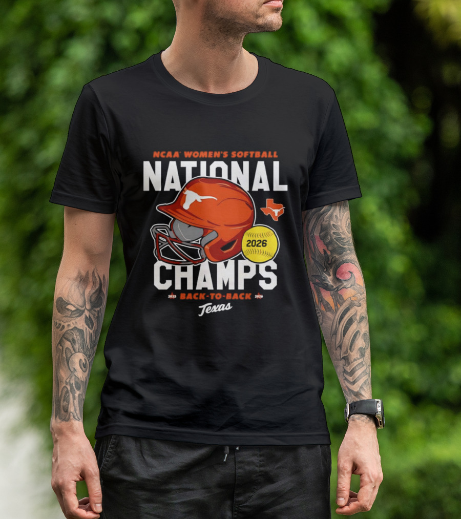 NCAA Women's Softball National Champs 2026 Back To Back Texas Longhorns T-Shirt