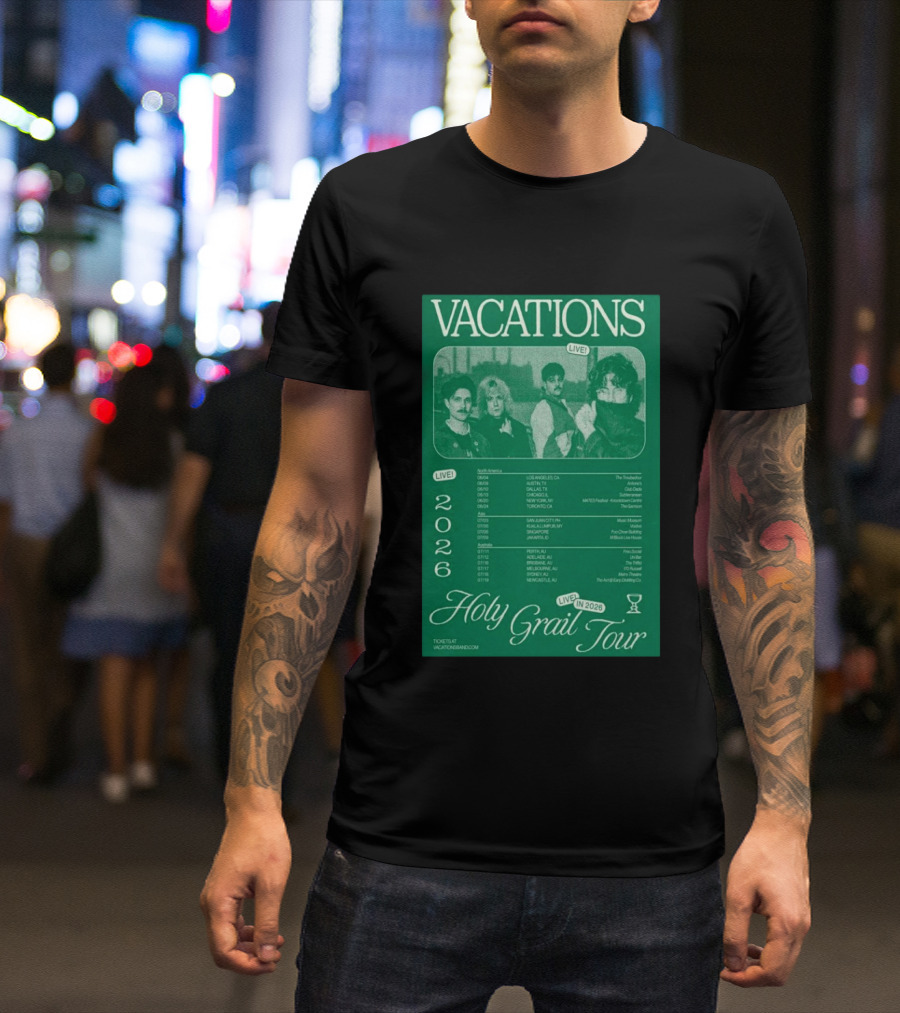 Vacations Holy Grail Tour 2026 Live Concert Locations And Dates T-Shirt