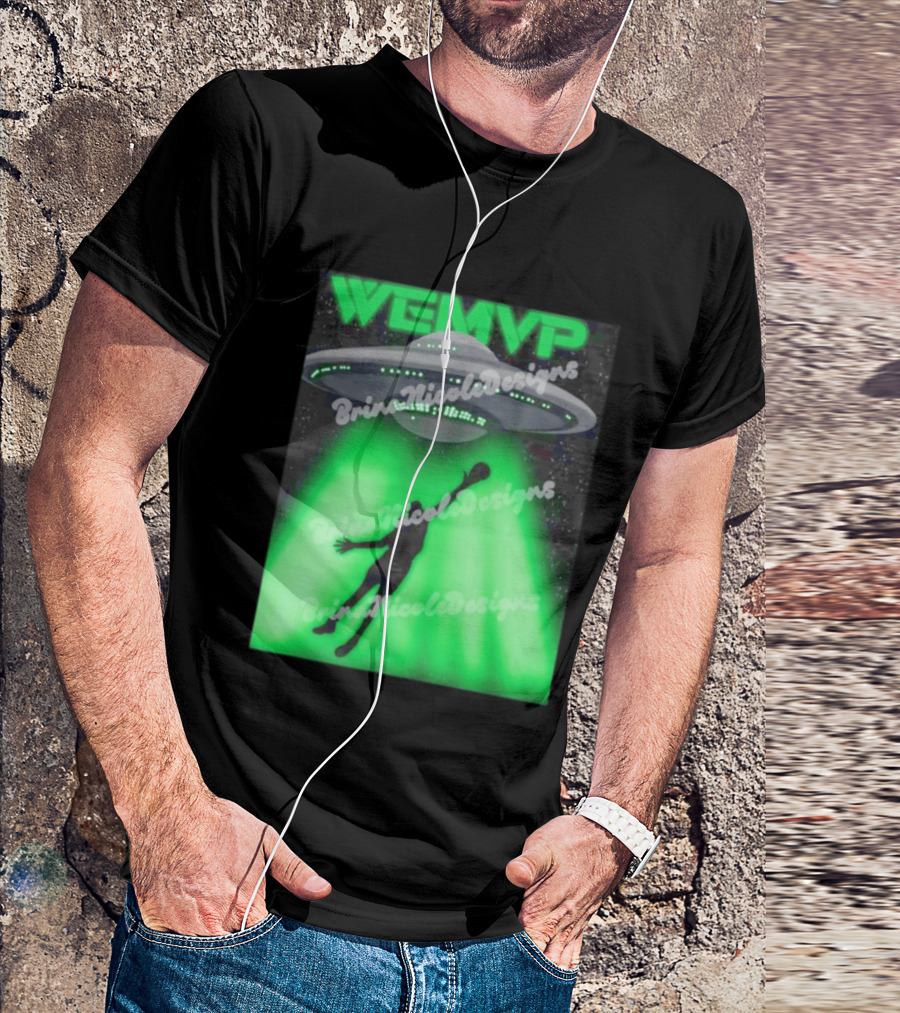WEMVP Victor Wembanyama UFO Alien Abduction Basketball Player T-Shirt