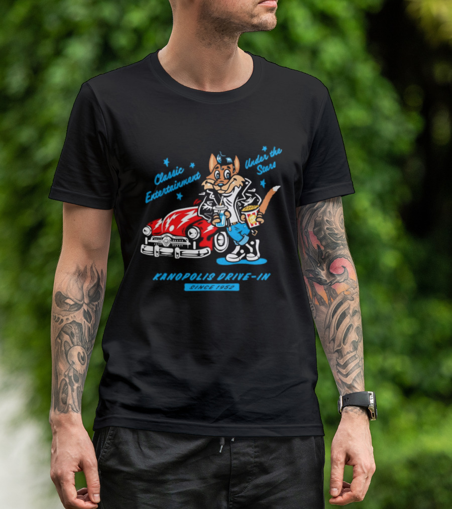 Kanopolis Drive In Wolf Classic Entertainment Under The Stars Since 1952 T-Shirt