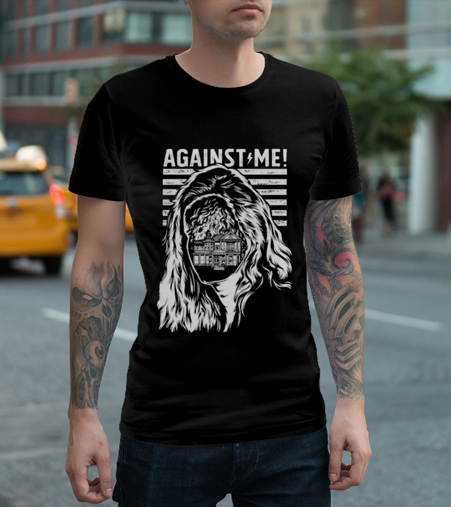 Against Me Punk Rock Gorilla Silhouette Stripes T-Shirt