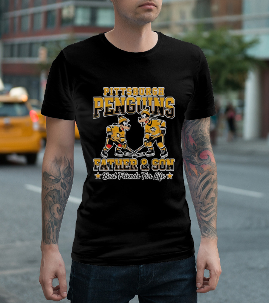 Pittsburgh Penguins Goofy Father And Son Best Friends For Life T-Shirt
