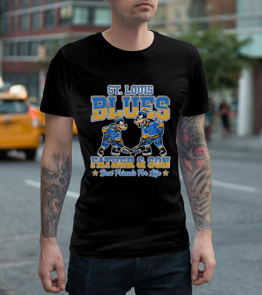 St. Louis Blues Disney Goofy Father & Son Best Friends For Life T-Shirt