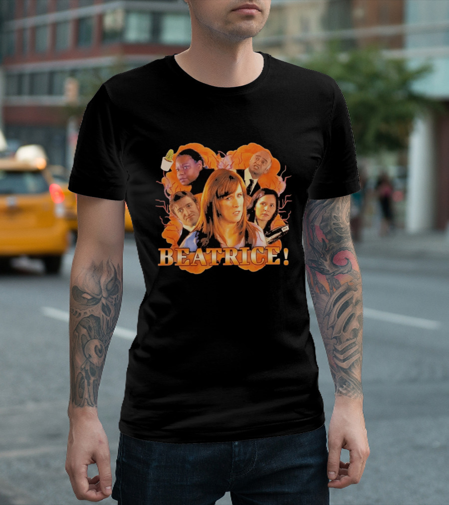 Doctor Who Beatrice Characters With Orange T-Shirt