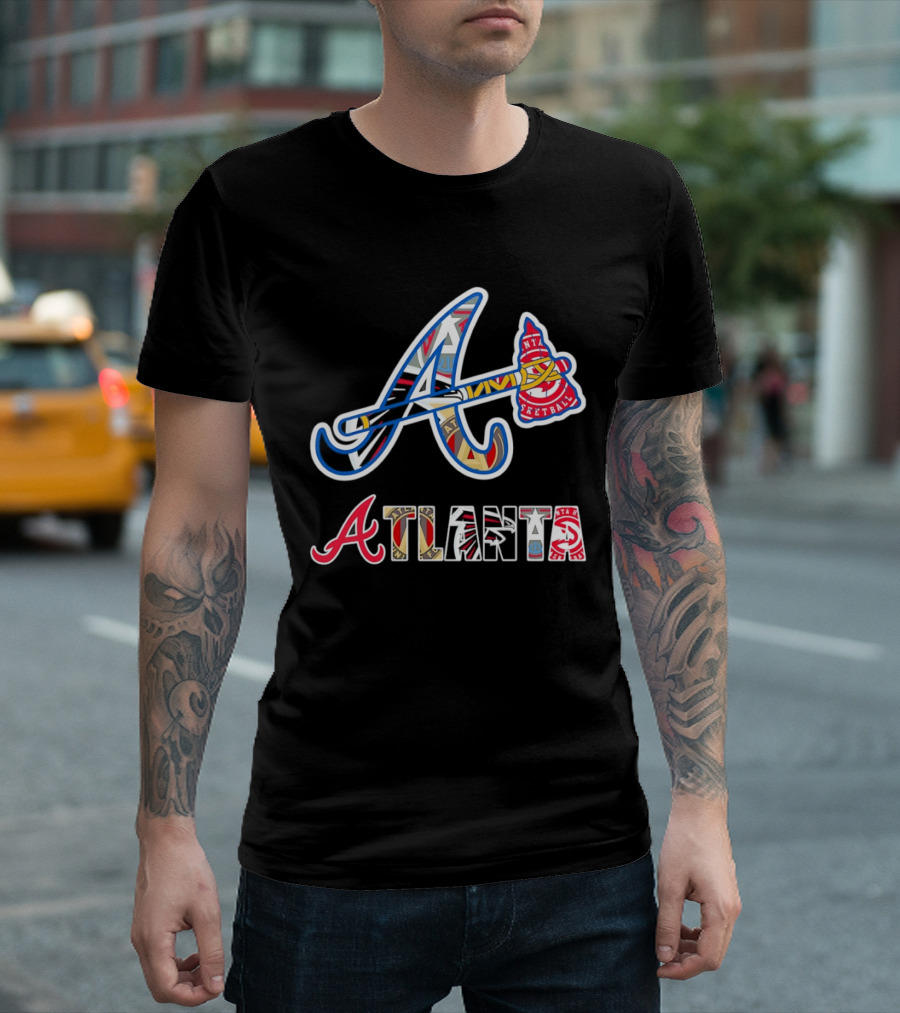 ATL Braves Falcons Hawks United Atlanta Major Sports Team Mashup T-Shirt