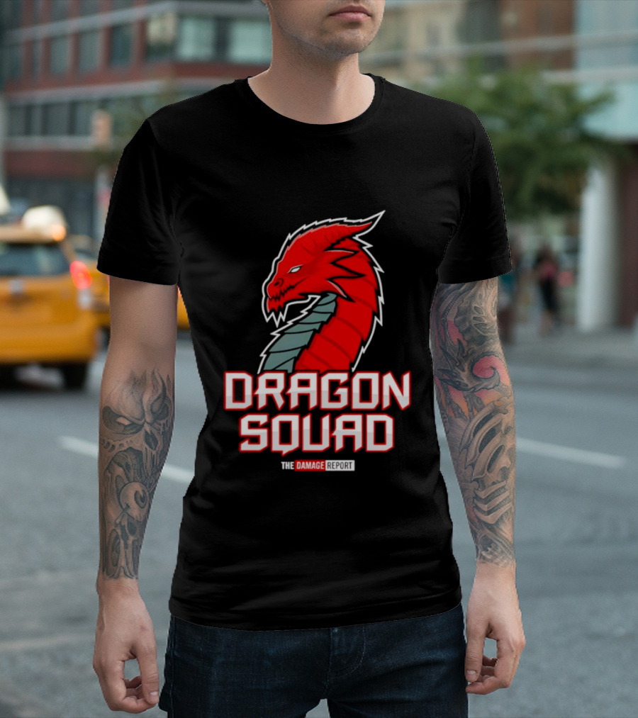 Dragon Squad The Damage Report Red Dragon Head T-Shirt
