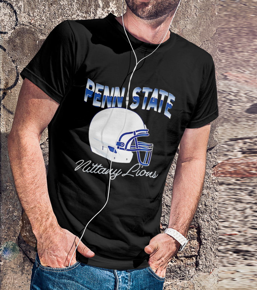 Penn State Nittany Lions Air Brush Helmet Dyme Lyfe Mens T-Shirt
