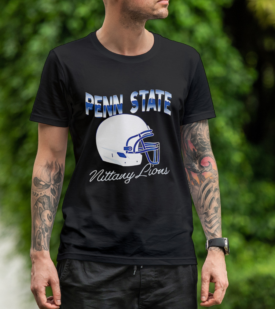 Penn State Nittany Lions Air Brush Helmet Dyme Lyfe Mens T-Shirt
