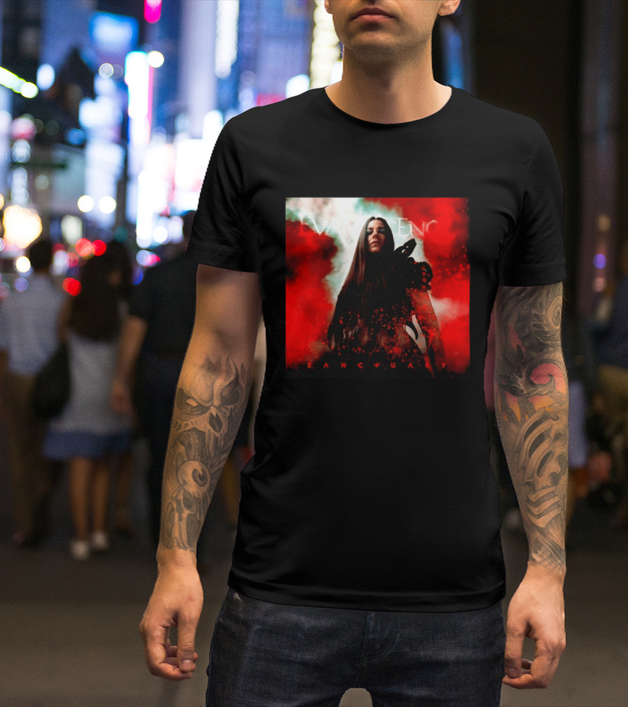 Evanescence Sanctuary Red Atmospheric Album Cover T-Shirt