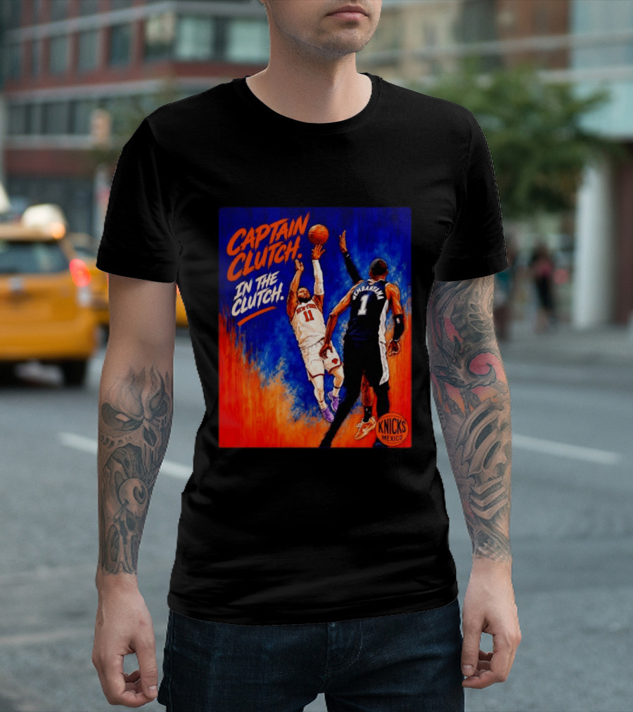 Captain Clutch Jalen Brunson Vs Victor Wembanyama Knicks Basketball Mexico T-Shirt