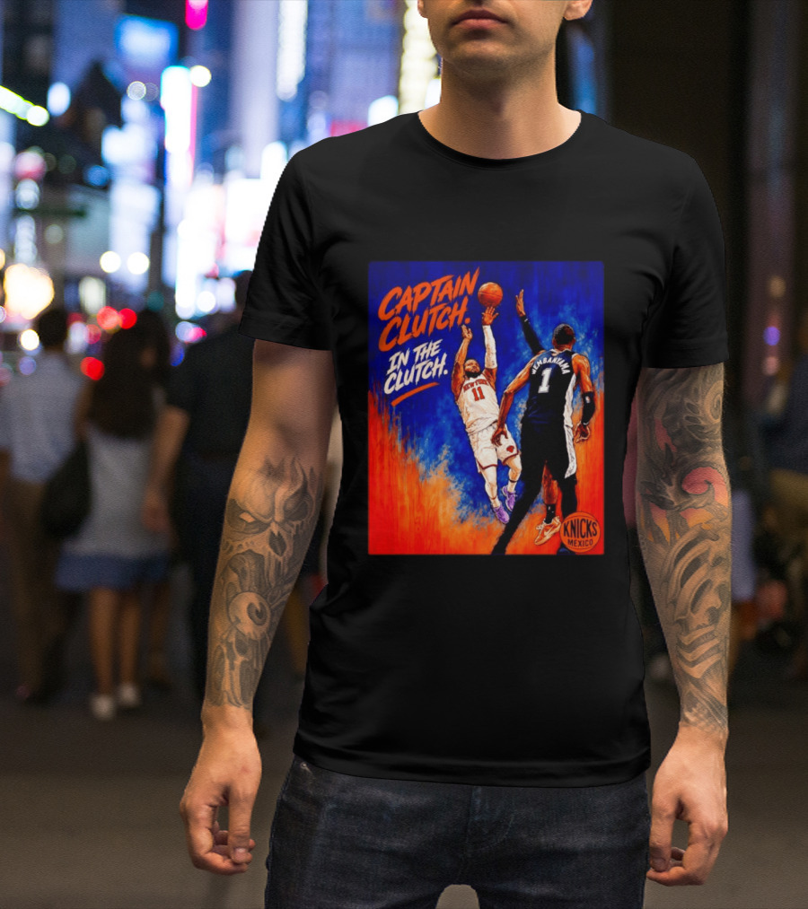 Captain Clutch Jalen Brunson Vs Victor Wembanyama Knicks Basketball Mexico T-Shirt