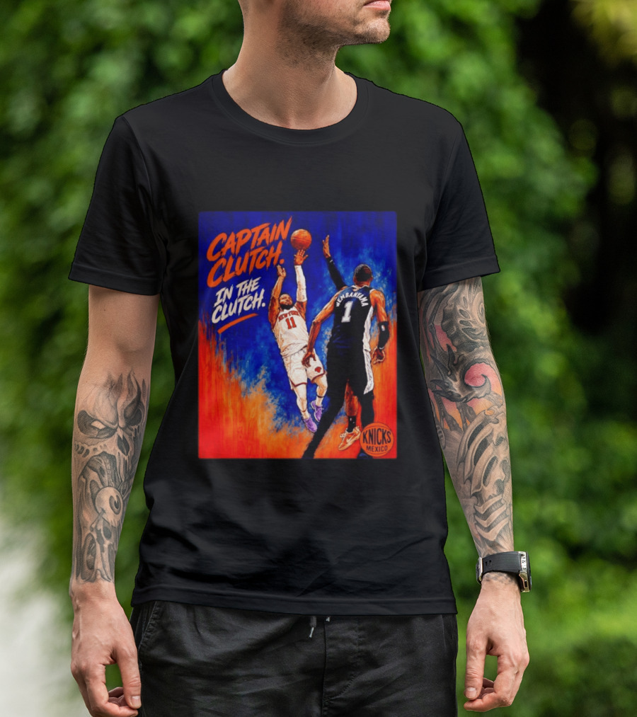 Captain Clutch Jalen Brunson Vs Victor Wembanyama Knicks Basketball Mexico T-Shirt