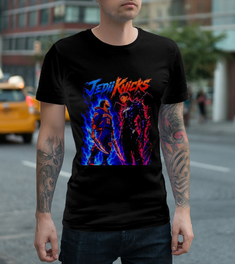 Jedi Knicks Jalen Brunson New York Knicks Vs Victor Wembanyama San Antonio Spurs Showdown T-Shirt
