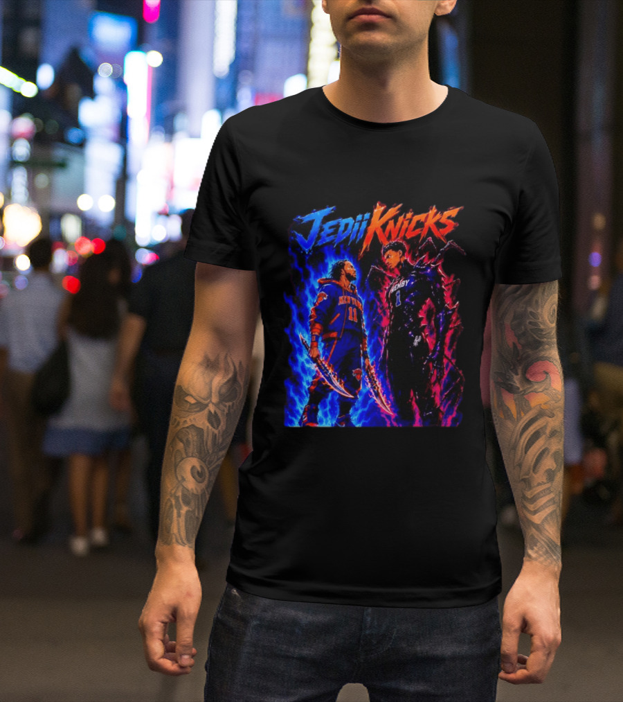 Jedi Knicks Jalen Brunson New York Knicks Vs Victor Wembanyama San Antonio Spurs Showdown T-Shirt